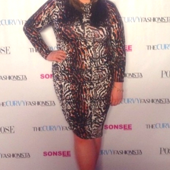 Rachel Pally Animal Print Bodycon Midi Dress 2X - Picture 12 of 15